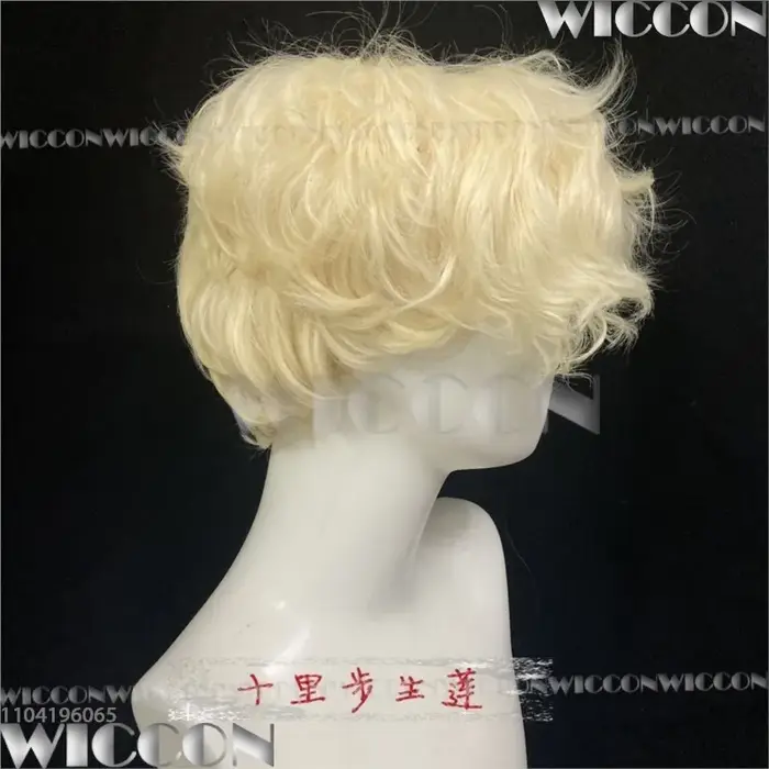 Luca Luka Alien scène Cosplay accessoire bouclés Blonde perruque cils ensemble Blink Gone règle de mon coeur homme Cos fête Halloween personnalisé