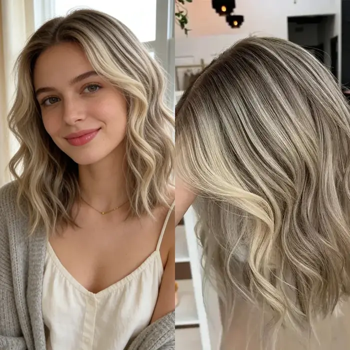 Perruques synthétiques Bob Loose Deep avec racines brunes et blond platine, perruques frontales en d
