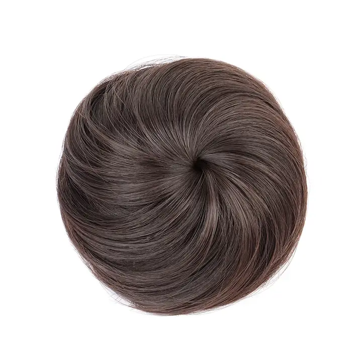 Extension capillaire synthétique courte et lisse avec Clip, postiche noire et brune pour femmes
