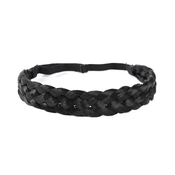 Bandeau tressé élastique à tresse synthétique pour femmes, bandeau à la mode, accessoires de cheveux