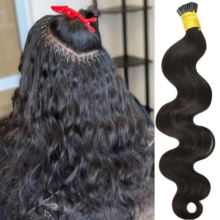 Extensions de cheveux humains I-Tip Body Wave 50G/100G/150G, 100% cheveux humains non traités, lots 