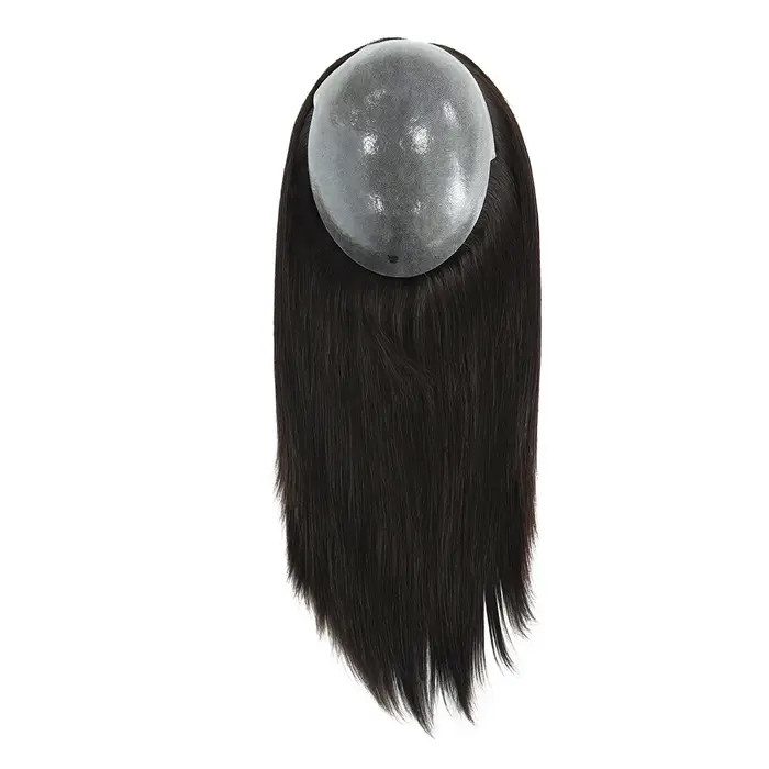 Perruques de cheveux humains droites pour femmes toupet complet en polyuréthane 100% vrais cheveux h