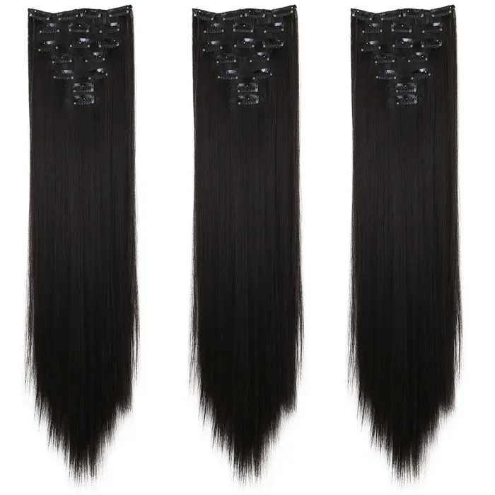 LANSA 7Clips longue droite synthétique pince sur Extensions de cheveux Cheveux pince Naturel haute t