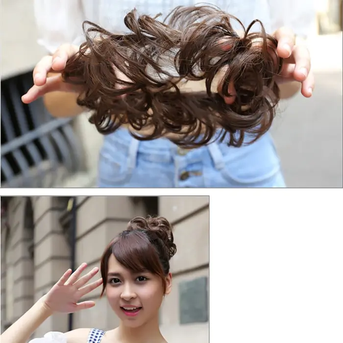 Jeedou cheveux synthétiques Extension de Chignon en désordre ébouriffé Updo bouclés