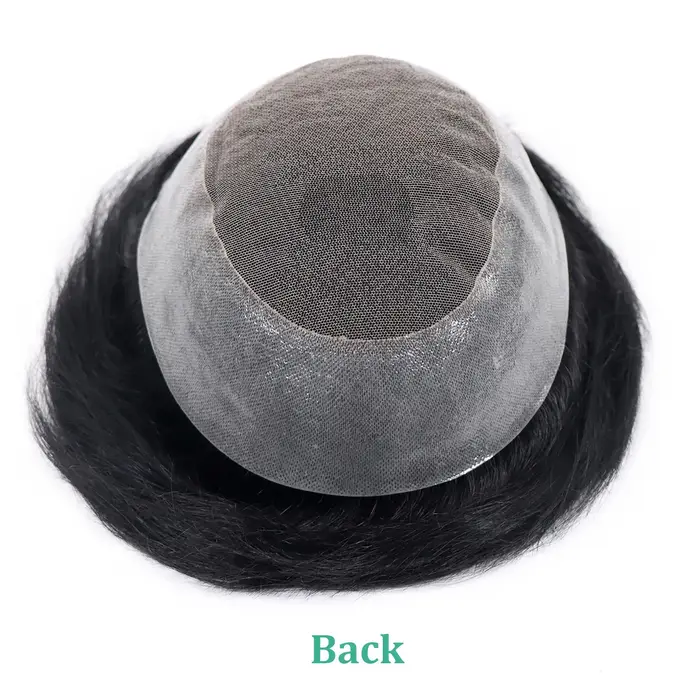 7x9 Australie Base Toupet Dentelle Avec PU Toupet Homme # 1B perruque masculine toupet de cheveux hu