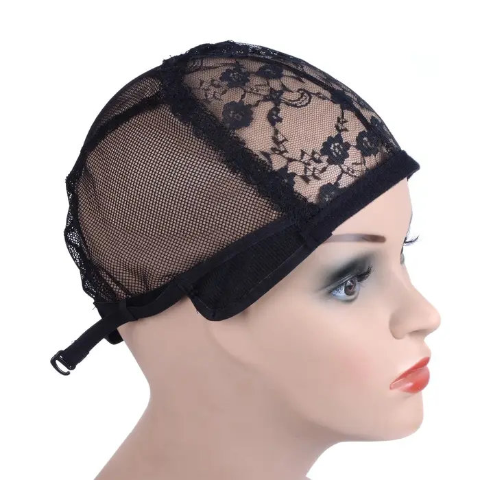 Bonnet de perruque pour la fabrication de perruques, avec sangle réglable au dos, bonnet de tissage 