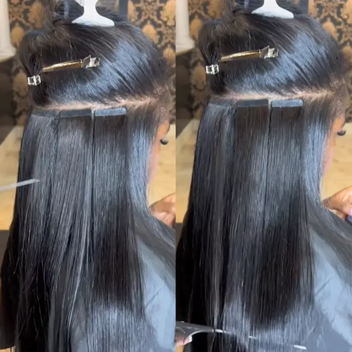Extensions de Cheveux Humains Raides Naturels 1B