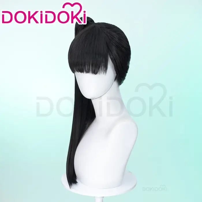 DokiDoki-Perruque cosplay noire pour femme