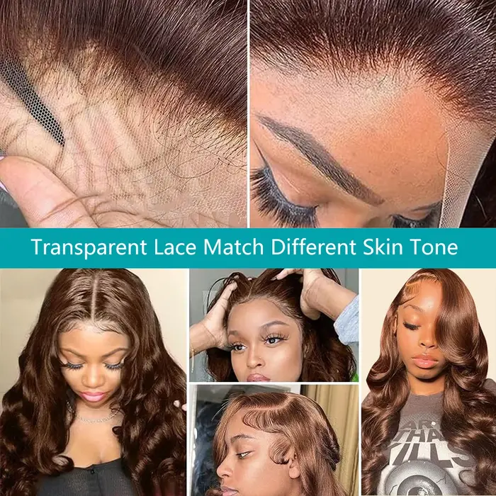 Perruque Lace Frontal Wig péruvienne Body Wave brun chocolat, cheveux naturels, 13x4, 13x6, HD, nais