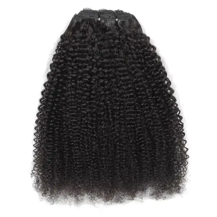 Extensions de cheveux bouclés crépus à clipser 3C 4A Afro Kinky Curly Clip-Ins