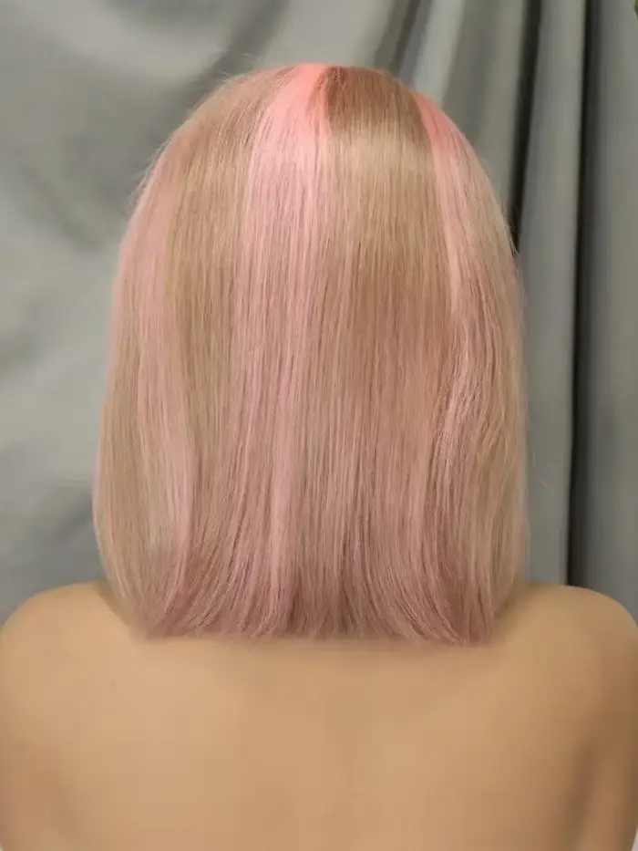 Perruque Bob Rose en Cheveux Humains