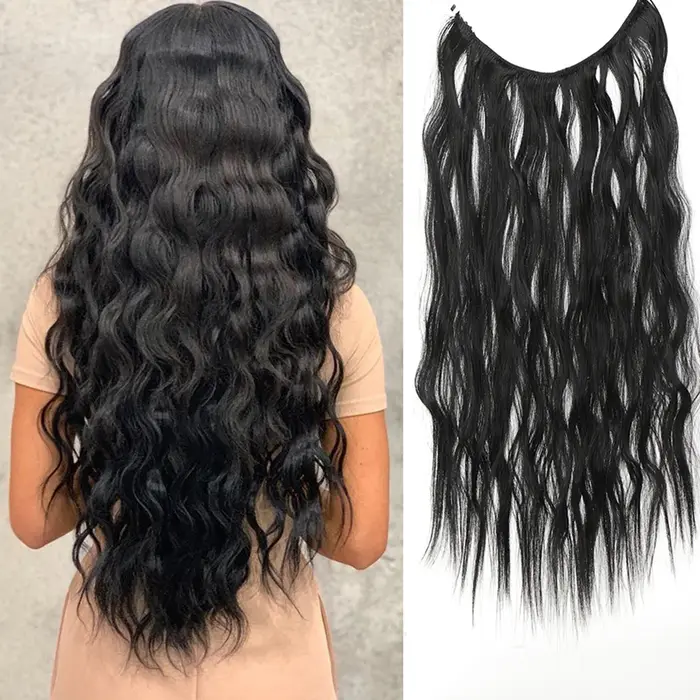 Extensions de cheveux invisibles de 20 pouces sans clip