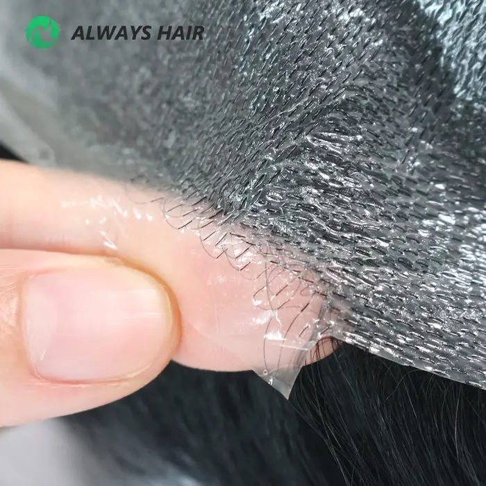 Unité de système de cheveux invisibles pour hommes, toupet à Base Super fine de 0.03 à.04mm, cheveux