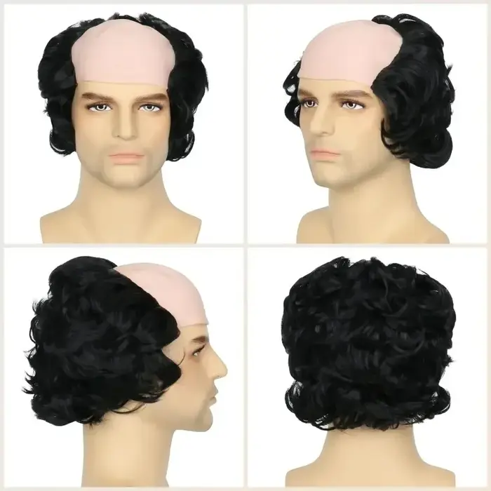 Homme chauve perruque fête d'anniversaire drôle jeu accessoire scène Sitcom effectuer jeu de rôle personnes âgées