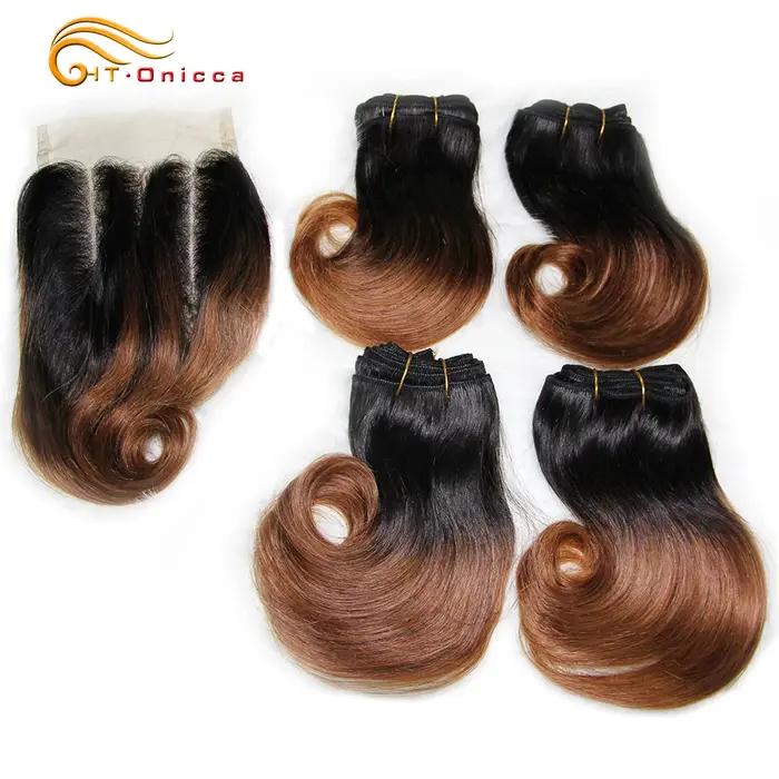 Mèches doubles de cheveux avec fermeture
