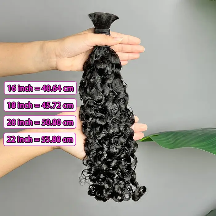 Vrac de cheveux humains bouclés birmans pour tresser l'extension