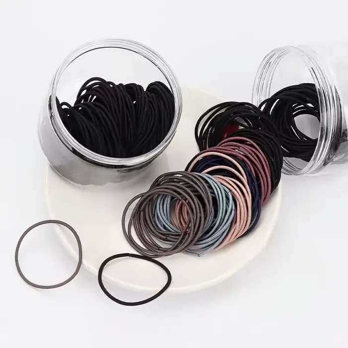 Bandeau élastique noir pour femmes, corde à cheveux pour filles, pince à queue de cheval de couleur 