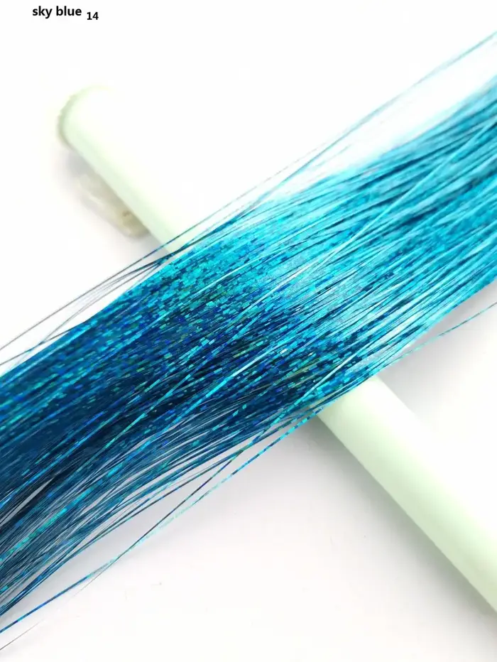 150 mèches de tinsel coloré scintillant pour extensions de cheveux