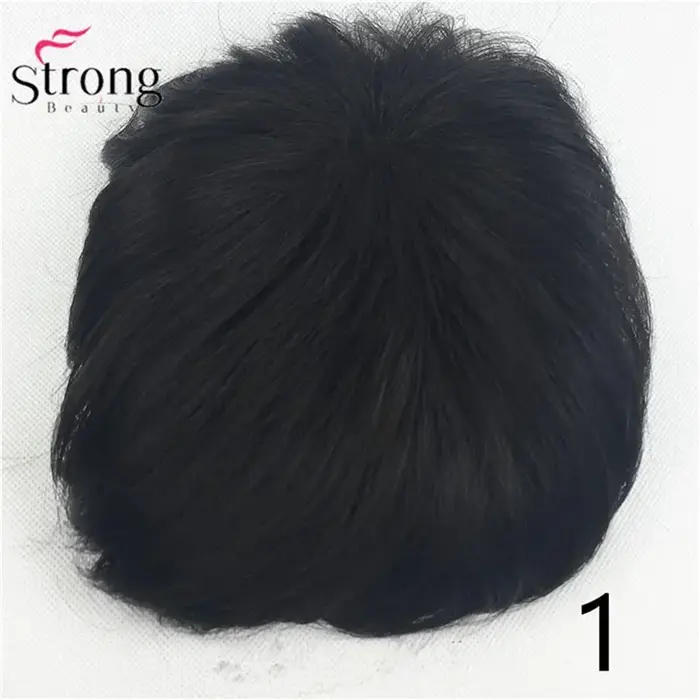StrongBeauty toupet femmes cheveux synthétiques toupet court Extensions de cheveux morceau de cheveu