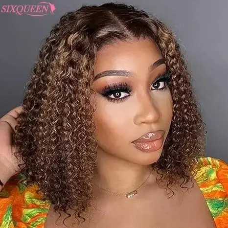 5X5 Hd dentelle fermeture Bob perruque cheveux humains 4/27 mettre en évidence porter et Go sans colle