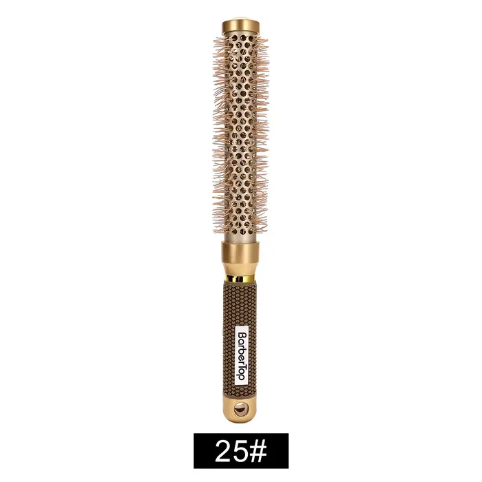 Brosse à cheveux ronde en poils de sanglier BARBERTOP, peigne pour cheveux bouclés, rouleaux à cheve