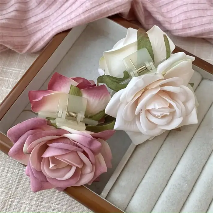 Pince à cheveux créative en forme de fleur de pivoine