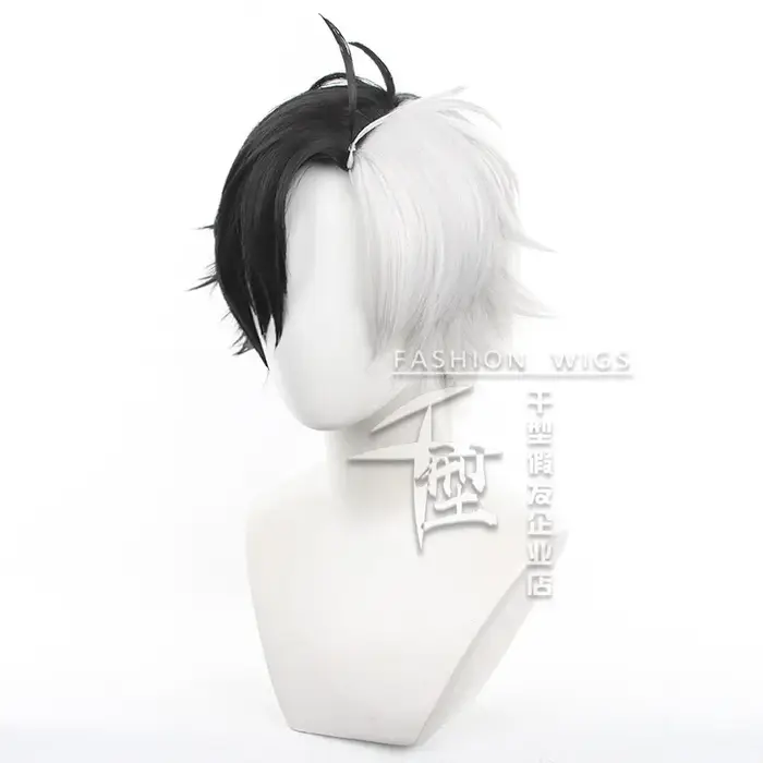 Haruka Sakura Cosplay perruque Anime coupe-vent noir blanc cheveux courts Bofurin Halloween fête pour femmes hommes