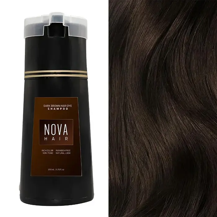 Nouveau shampoing colorant pour cheveux rouge/brun/noir, doux, non nocif pour les cheveux, facile à 