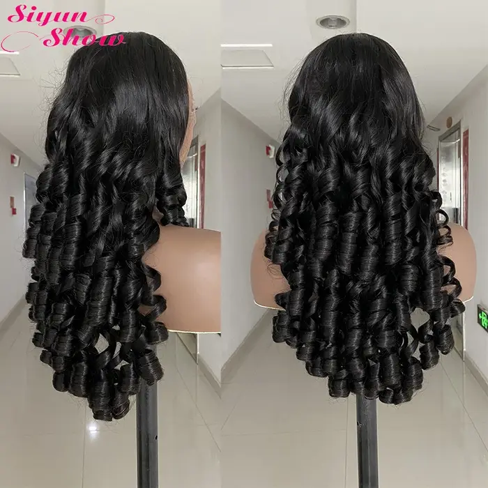 Perruque frontale bouclée rebondissante Fummi Double tirage cheveux bruts 13X4 HD perruques de dente