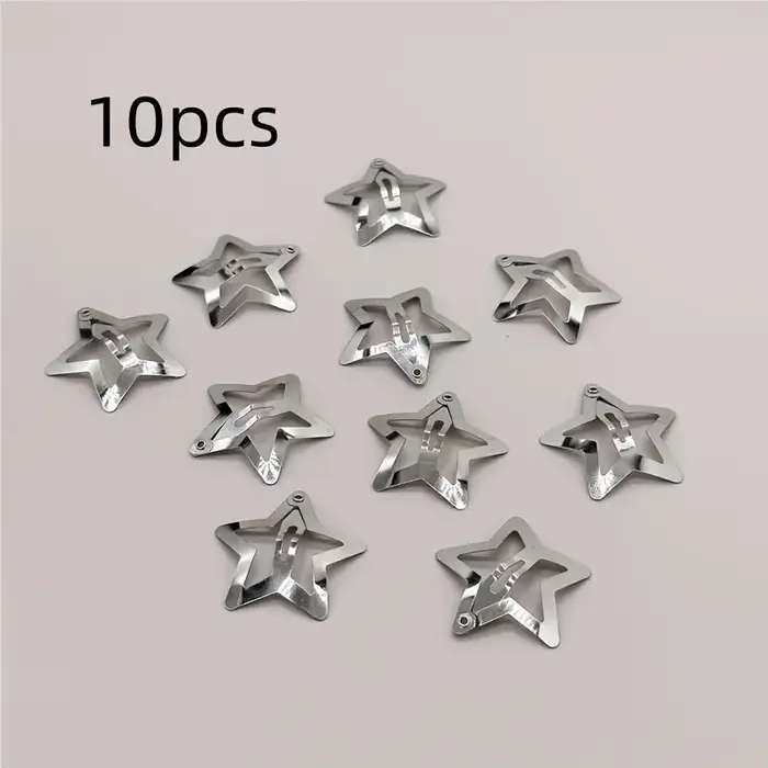 10 pinces à cheveux en forme d'étoile, accessoires pour cheveux en métal argenté antidérapants pour 