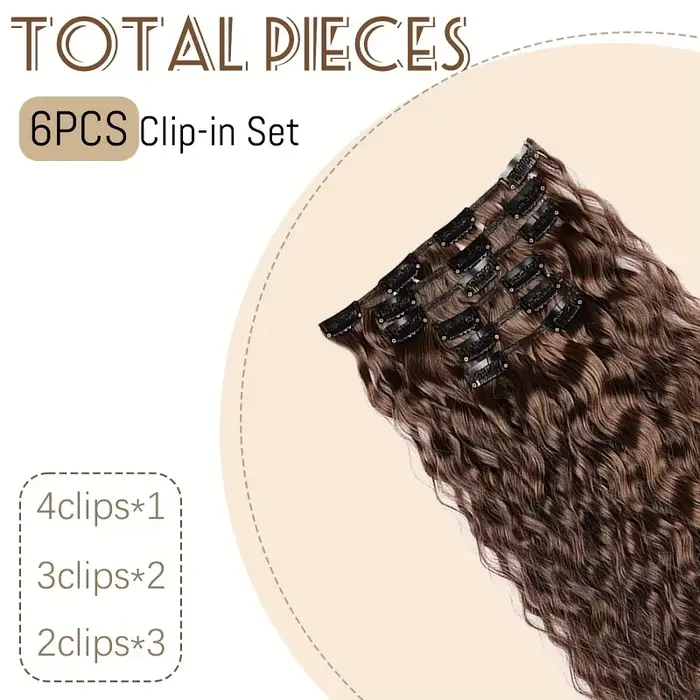 Extensions de cheveux synthétiques longs et bouclés de 22 pouces