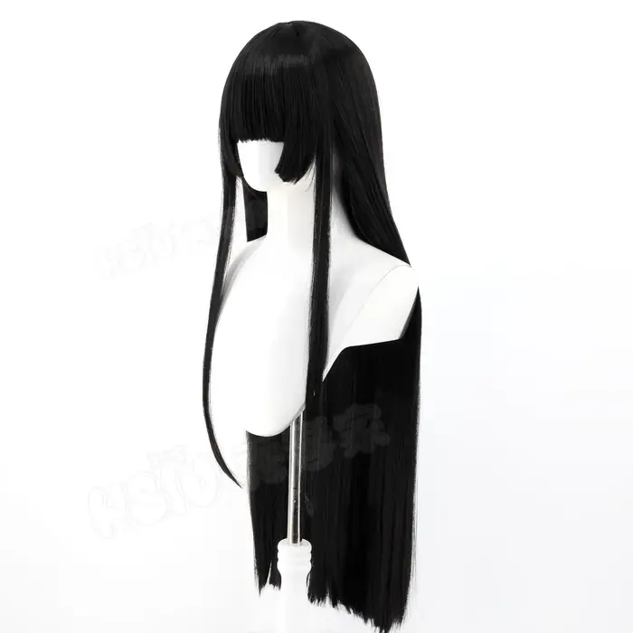 Wuthering Waves Chisa Cosplay perruque Hime coupe longue droite cheveux noirs