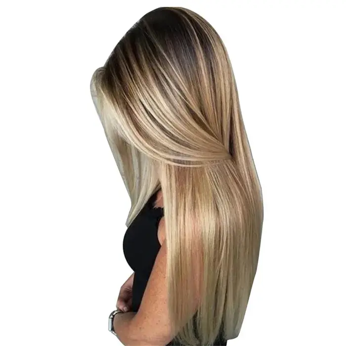 Extensions de cheveux synthétiques de 28 pouces (72 cm), perruque longue et droite, postiches résist