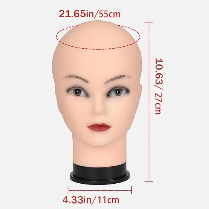 Tête de mannequin chauve-mannequin de formation en cosmétologie professionnelle chauve pour la fabrication de perruques