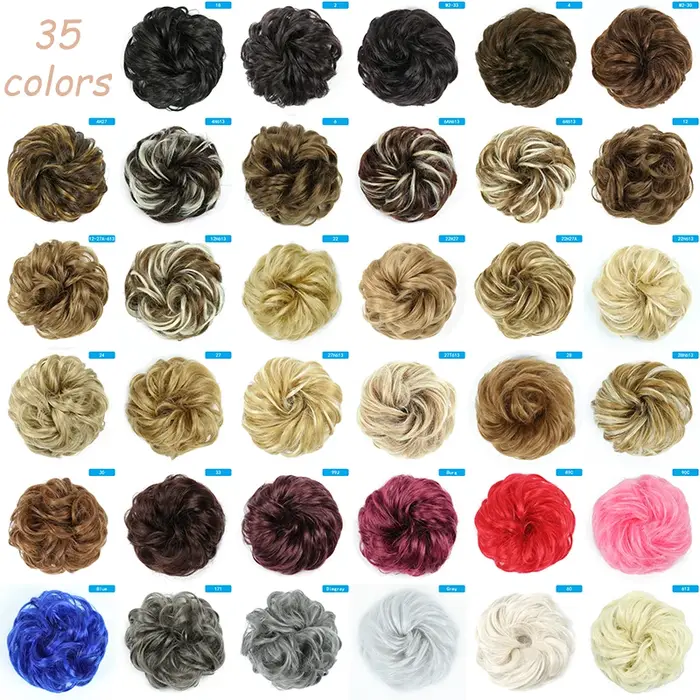 Azqueen synthétique désordre Chignon Chignon beignet Gary couleur marron cheveux Chignon Pad élastiq
