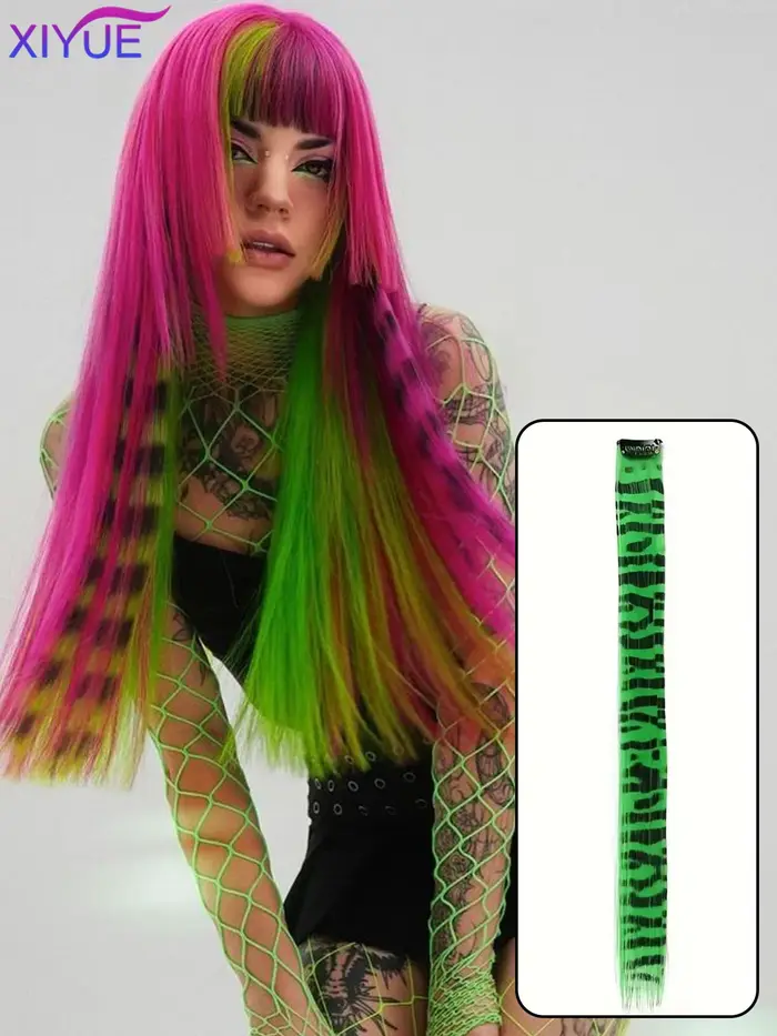 Perruque synthétique à une seule pièce pour femmes, extensions de cheveux longues et droites à clips