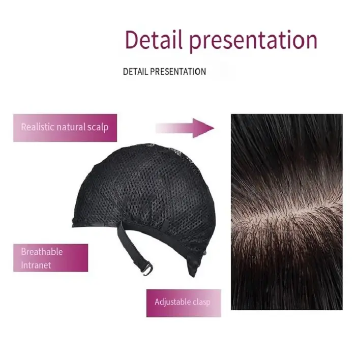 Perruque synthétique noire avec cheveux longs de partie centrale et grandes vagues pour une fête ou un usage quotidien.