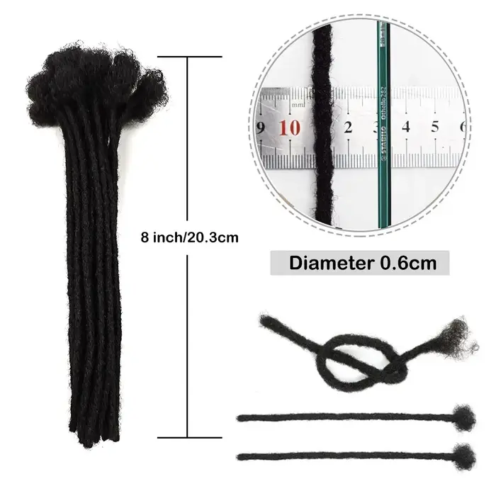 Extensions de dreadlocks en cheveux humains colorées de 4 à 30 pouces