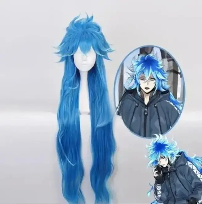 Anime ignihyde Cosplay perruque Idia cos perruques torsadées pays des merveilles hommes bleu résistant à la chaleur synthétique Costume de fête