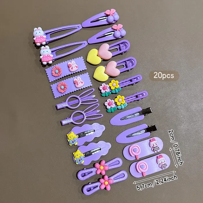 20 pinces à cheveux violettes mignonnes