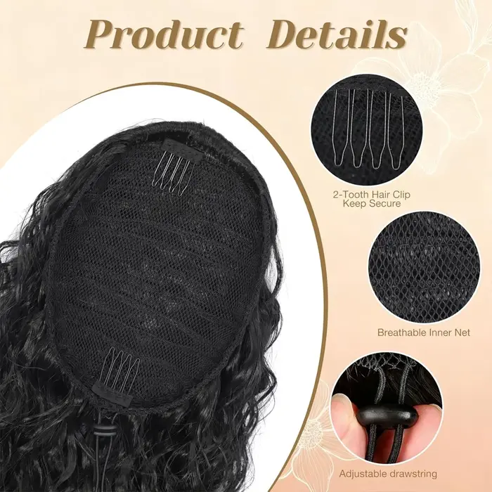 Queue de cheval courte bouclée afro pour femme