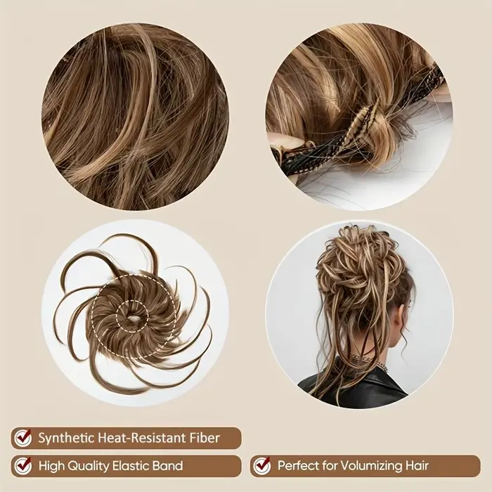 Perruque synthétique, extension de cheveux longs bouclés