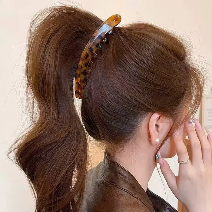 Pince à cheveux banane écaille de tortue, épingle à cheveux en forme de poisson pour femmes, accesso