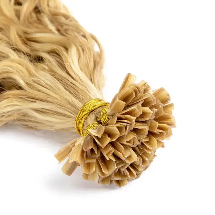 Extensions de cheveux humains à pointe en V en kératine