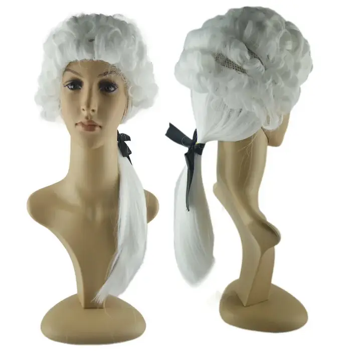Halloween Festival fête Performance accessoires juge Cosplay perruque blanche Anime Cosplays carnava