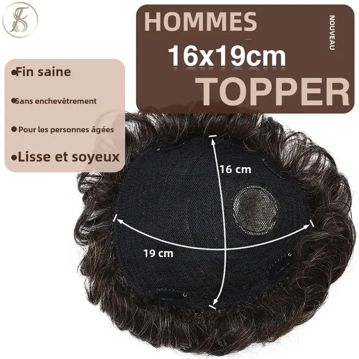 TESS hommes système de remplacement de cheveux 35g hommes toupet 16x19 cm perruque de cheveux humains hommes prothèse capillaire mâle pince dans les Extensions de cheveux