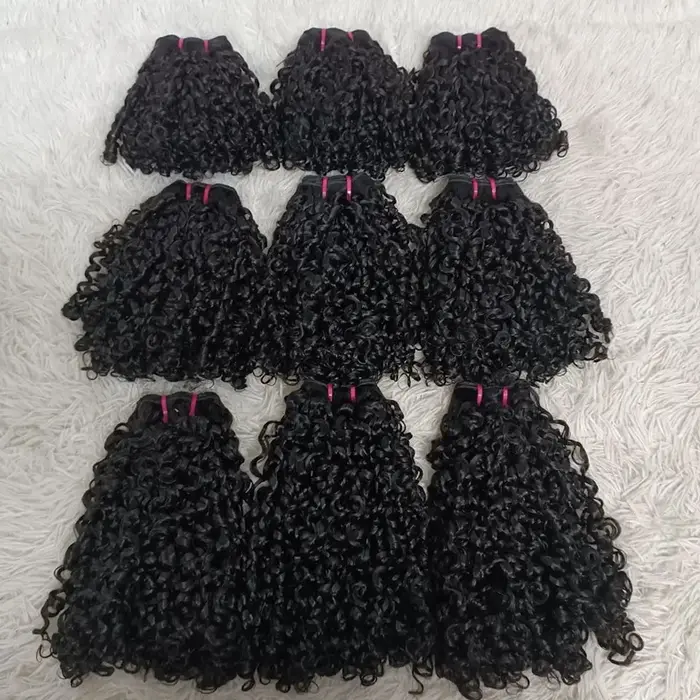 Lots de Cheveux Humains Bouclés Pixie, Lots de Cheveux Bouclés Profonds, Tissage de Cheveux Brésilie