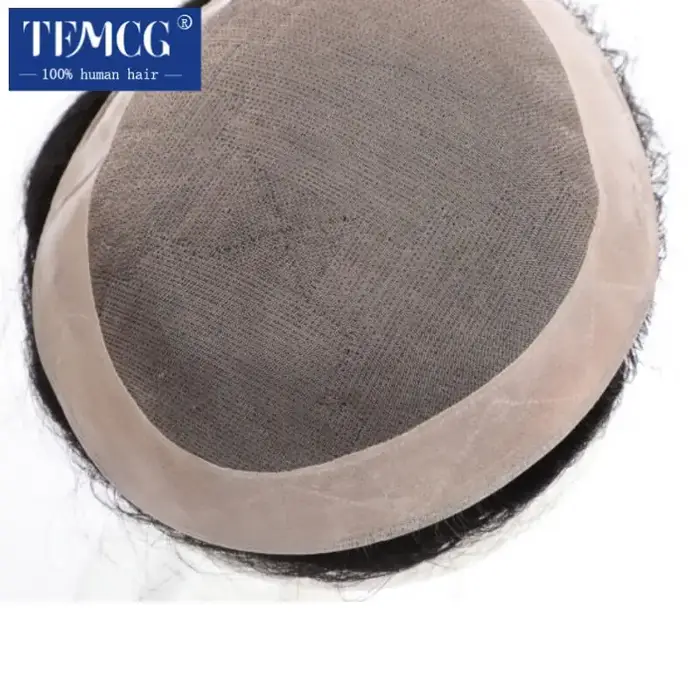 Hommes perruque cheveux humains toupet Mono mâle perruque 130% densité Durable mâle cheveux prothèse