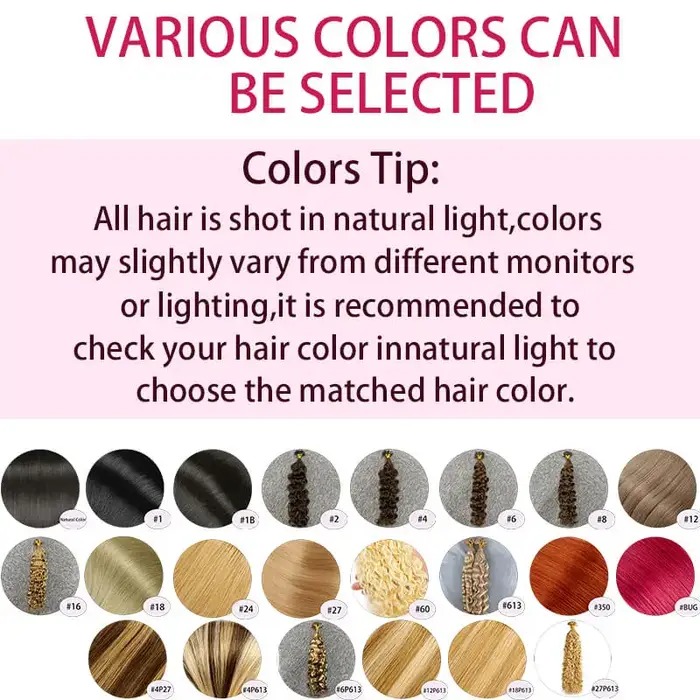 Extensions de cheveux humains à pointe en V