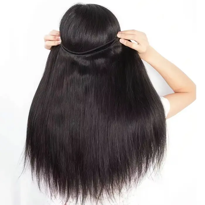 Extensions de Cheveux Humains Lisses Naturels 30-40 Pouces, Grade 16A, Couleur Naturelle Brésilienne